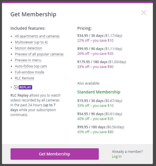 RealLifeCam Costs RealLifeCam Costs