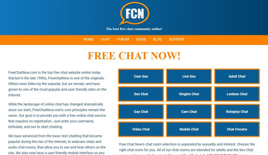 Free Chat Now Homepage